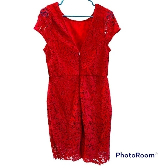 Lulus Magenta Lace Bodycon Dress Large - Picture 3 of 3